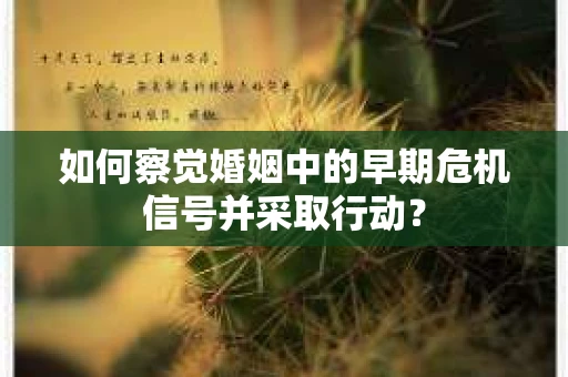 如何察觉婚姻中的早期危机信号并采取行动？