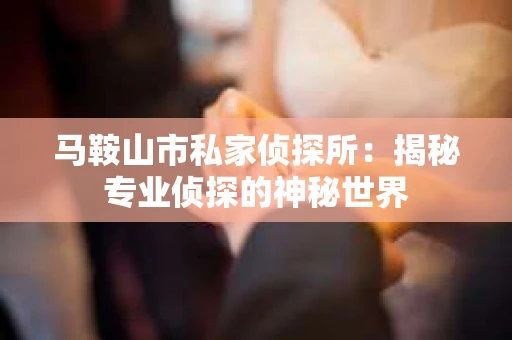 马鞍山市私家侦探所：揭秘专业侦探的神秘世界
