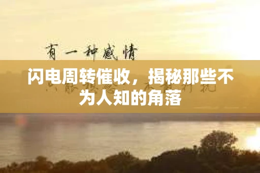 闪电周转催收，揭秘那些不为人知的角落