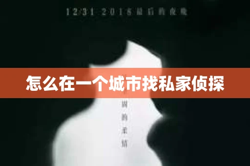 怎么在一个城市找私家侦探