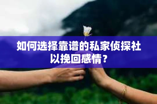 如何选择靠谱的私家侦探社以挽回感情？