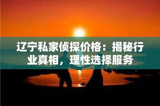 辽宁私家侦探价格：揭秘行业真相，理性选择服务