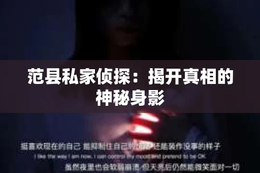 范县私家侦探：揭开真相的神秘身影