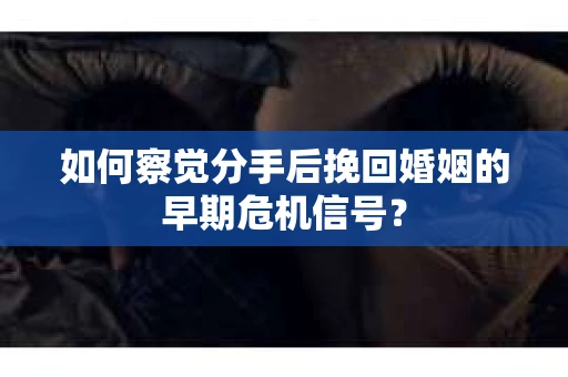 如何察觉分手后挽回婚姻的早期危机信号？