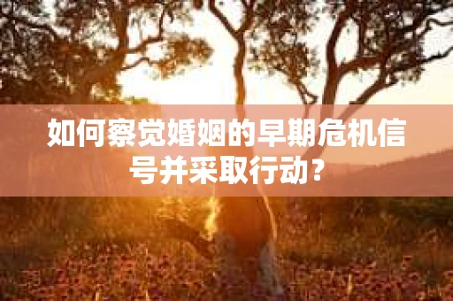 如何察觉婚姻的早期危机信号并采取行动？